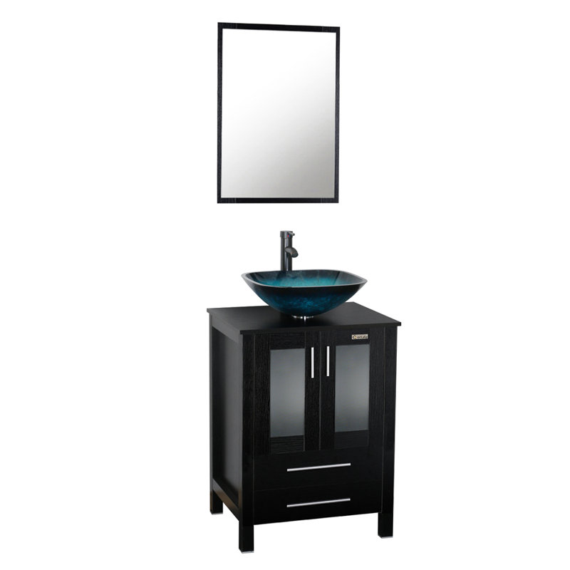 Orren Ellis Olancha 24'' Single Bathroom Vanity Set with Mirror